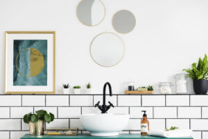 Professional bathroom plumbing installation with modern fixtures and clean design by Plumbing Solutions LLC.